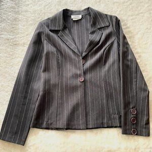 A. Byer Dark Gray Pinstripe Suit Jacket
